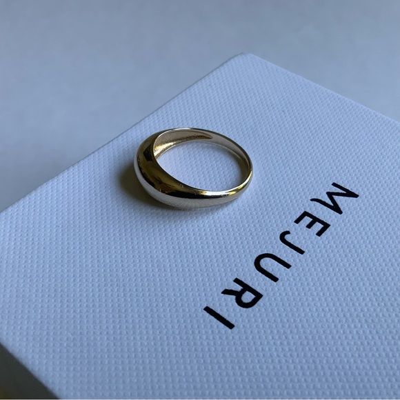 Mejuri Solid 14K Yellow Gold Thin Dome Ring - Picture 9 of 12